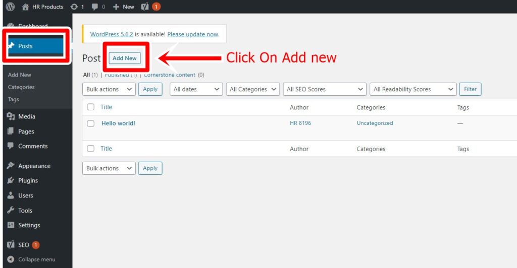 Add New Post in WordPress