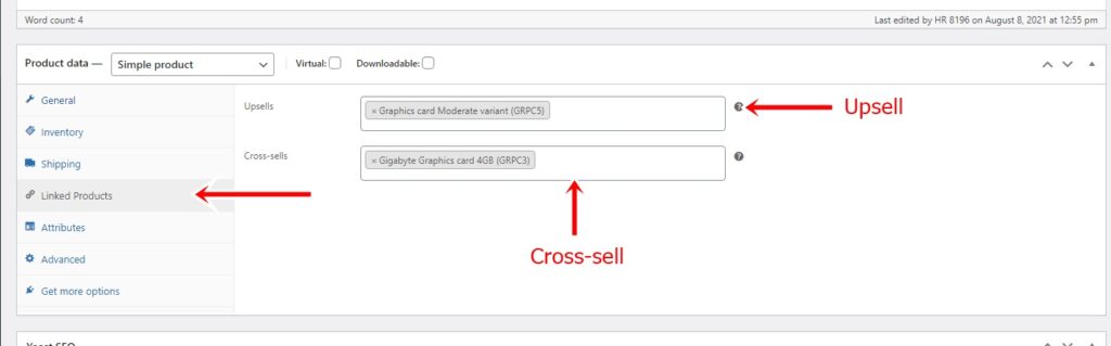 Cross-sells and Up Sells in woocommerce