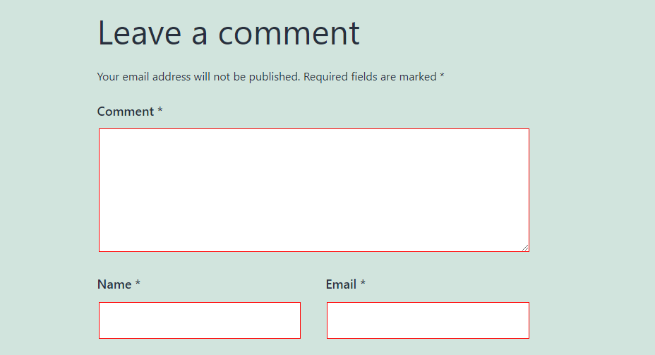 WordPress Comment form validation