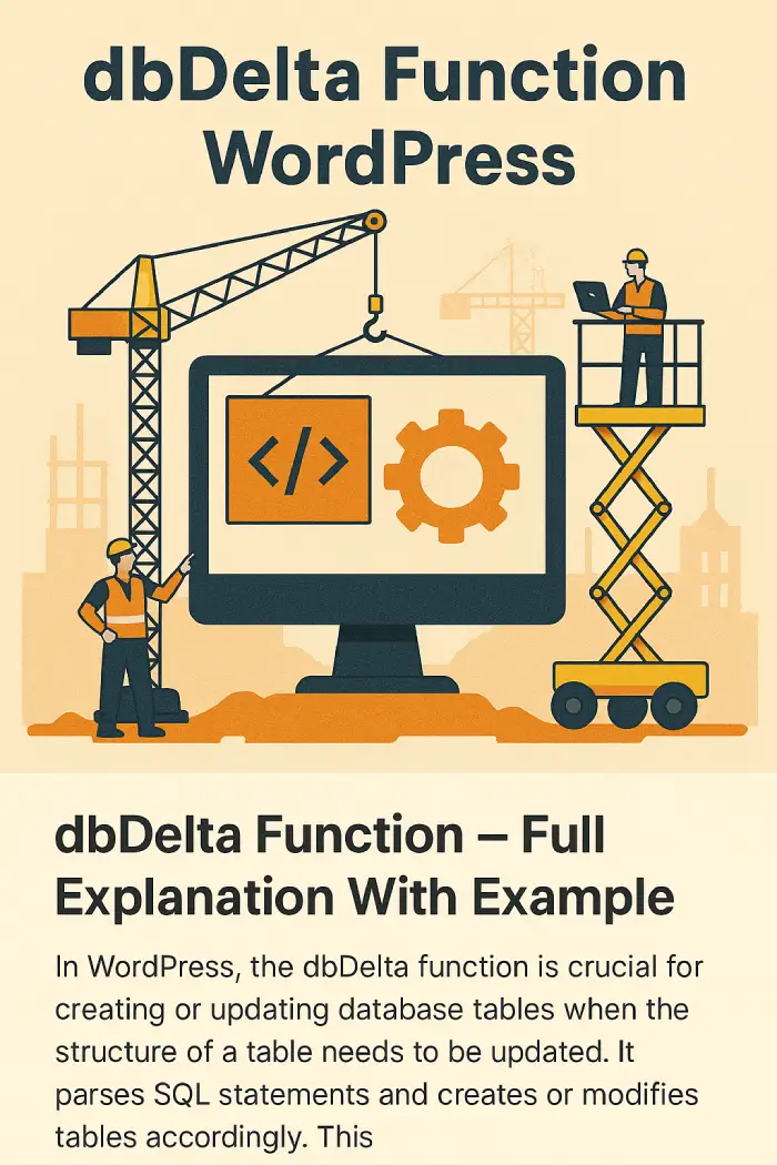 Understanding dbDelta() Function in WordPress: Full Explanation with Example